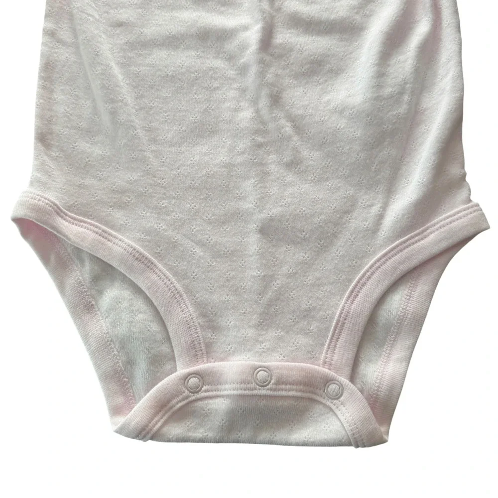 Baby B'gosh Pink Eyelet Flutter Sleeve Bodysuit 24M NWT New